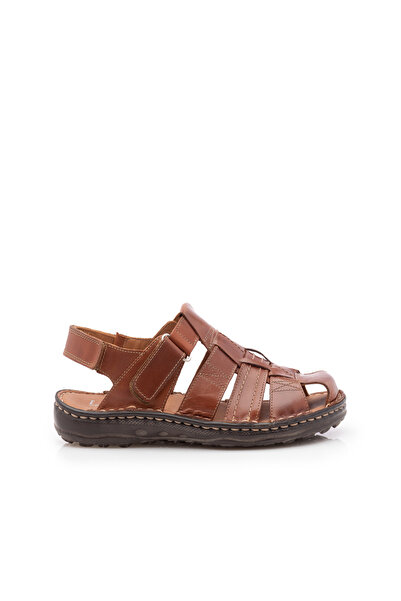 UrbanShoes Sandale barbati din piele naturala,Leofex - 141 cognac box