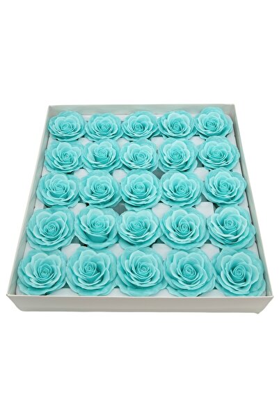 AFO Set of 25 Premium Scented Soap Roses Light Turquoise
