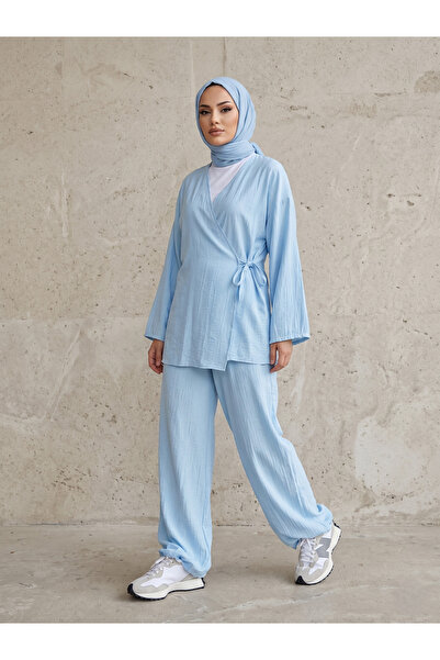 Foremia Side-Tie Strawberry Suit-Blue