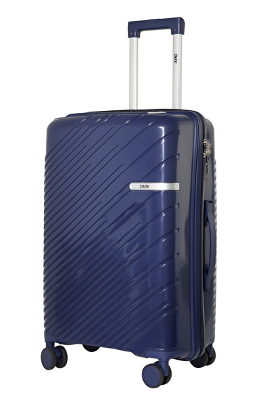 KTMC Polypropylene Luggage 24 inch Check-in Suitcases, H-8882 Navy Blue