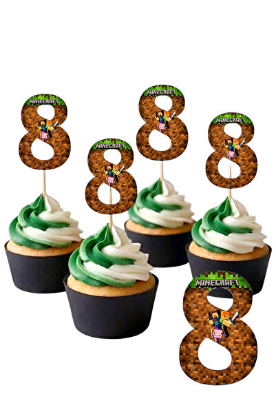 telaşe memuru Minecraft 10 Adet Cupcake Pasta Süsü - Minecraft 8 Yaş Şekilli ...