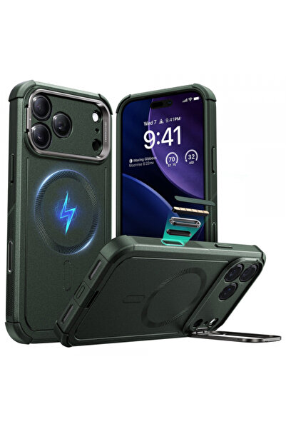 Stef's Cat Husa MagSafe pentru Apple iPhone 17 Pro, ESR, Cyber Armor Kickstan...