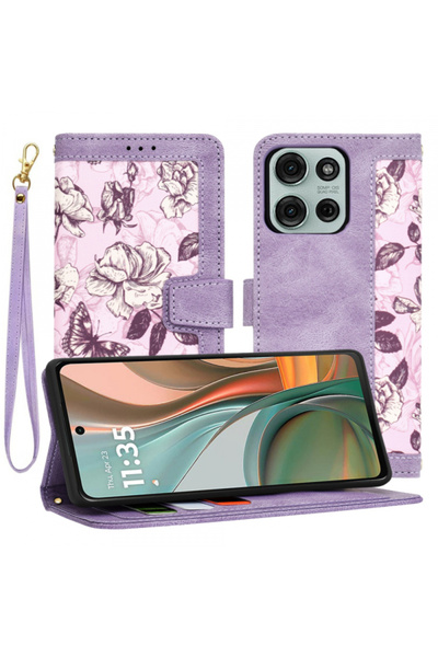 Techsuit Case for Motorola Moto G75, Techsuit, FlipCraft, Purple