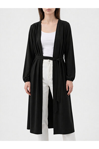 Suem Butik Kuşaklı Uzun Mevsimlik Kimono Kap