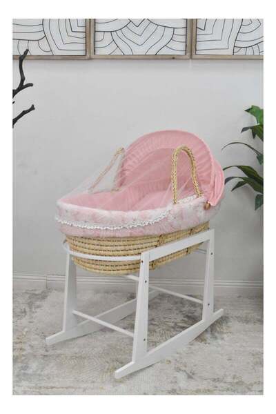 Fun Moment Moses Basket with Wooden Stand