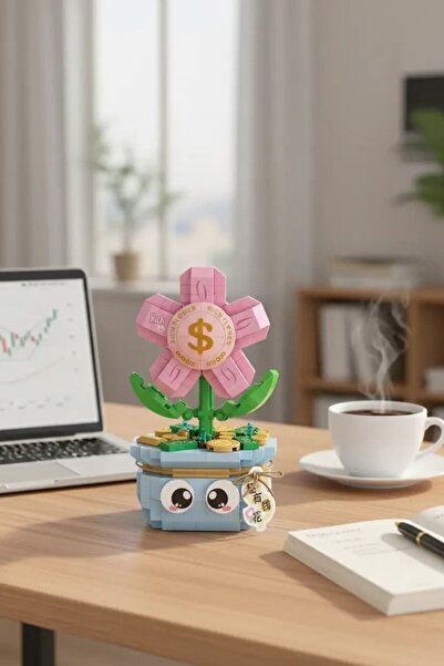 Miniso Lisanslı Bahar Ev Bitkileri Serisi Oyun Bloğu Para Çiçeği – Dekoratif ...