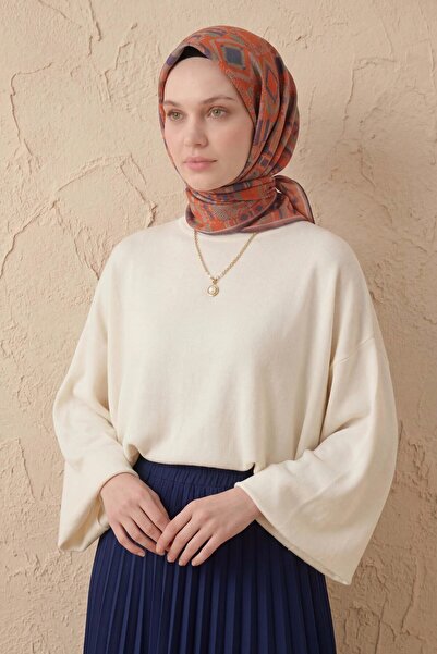 Silk Home Soft Eşarp Geometrik Desen Narçiçeği 90x90