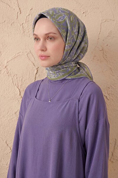 Silk Home Eșarfă moale cu motiv șal, albastru bebeluș 90x90