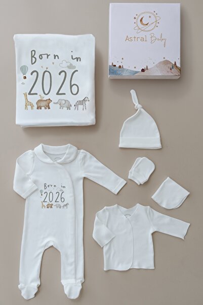 Astral Baby طقم قميص بياقة وأكمام طويلة مكون من 6 قطع، مصنوع من القطن الفاخر ...
