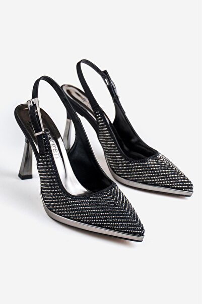 Oxygen Moda Women's Evening Dress Shoes with Stone Print and 9cm Classic Heels