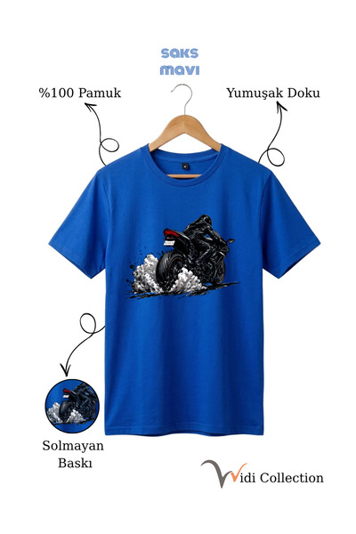 WİDİ Μπλουζάκι Unisex από 100% βαμβάκι με κανονική εφαρμογή και εφέ καπνού απ...