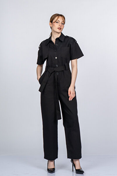 MissVina Κοντομάνικη ολόσωμη φόρμα Calista με κουμπιά μπροστά