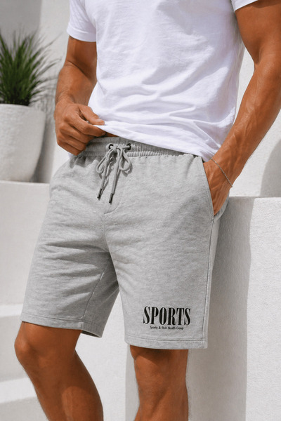 Rich Men's Cotton Basic Shorts with Elastic Waist - Double Pockets 100% Cotto...