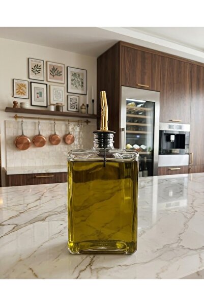 KRD Home GOLD SIZDIRMAZ KAPAKLI CAM YAĞDANLIK/YAĞLIK/ SİRKELİK 350ML