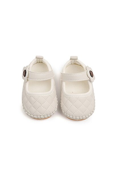 Bambimici - Baby Quilted Mary Jane Soft Sole Shoes- Pink & Ivory- 0M to 24M