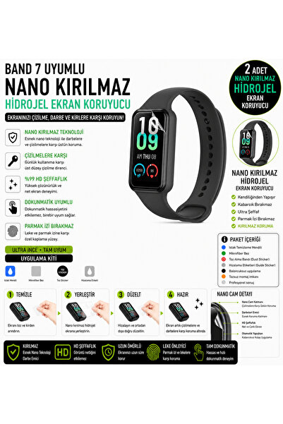Astakos واقي شاشة هيدروجيل نانو غير قابل للكسر متوافق مع Amazfit band 7، قطعت...
