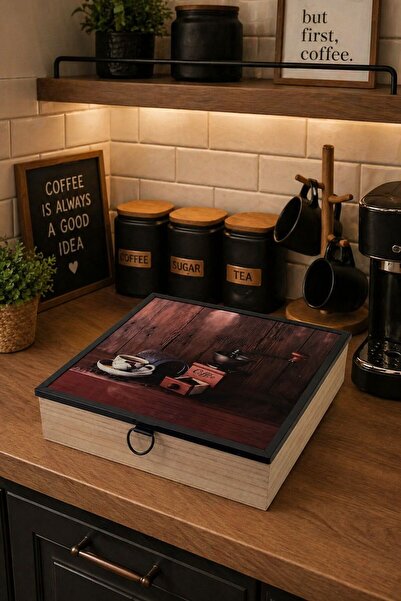 NEWNOW BrewBox Γυάλινο Καπάκι Γυάλινο Κάλυμμα Ξύλινο Κουτί Τσαγιού & Κουτί Απ...