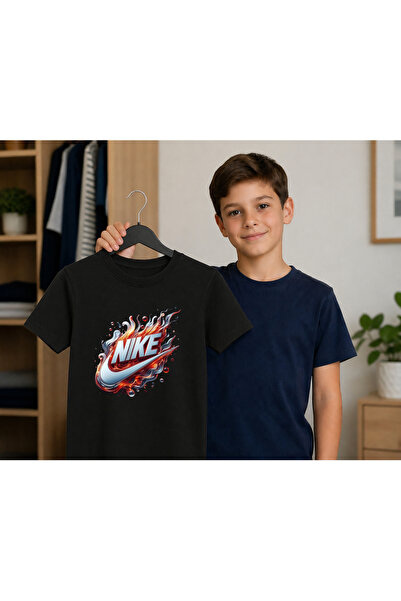 Malfini Παιδικό μπλουζάκι 100% βαμβακερό με στάμπα Nike, για ηλικίες 4-12 ετών