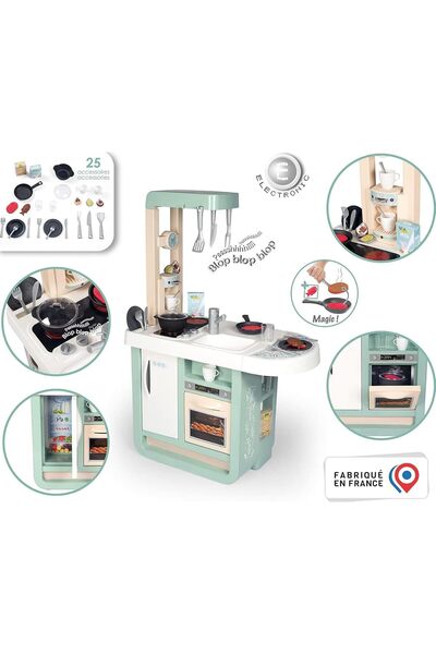 Cici Oyuncak Cherry Kitchen Kız Erkek Çocuk Elektronik Mutfak Seti Aksesuarlı...