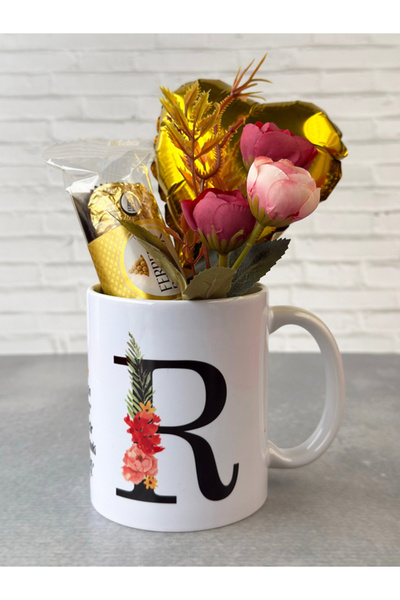 Hepsi Enteresan Çikolatalı, Balonlu, Çiçekli ve Harfli Canım Ablam Kupa Seti,...