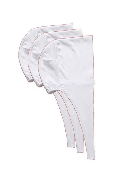 Mestore 3 Pieces Hijab Bonnet Laced Lycra White