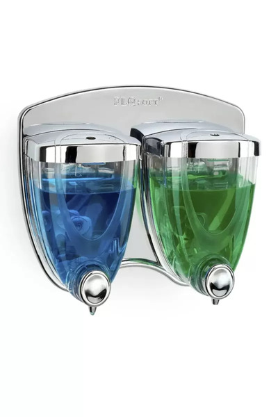 Mestore Liquid Soap Dispenser Twin 350+350 ml Chrome Plated Royaleks-F038