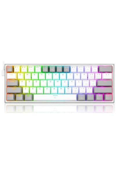 REDRAGON K617 Πληκτρολόγιο Fizz, Φωτισμός RGB, Ενσύρματο, USB (Λευκό/Γκρι)