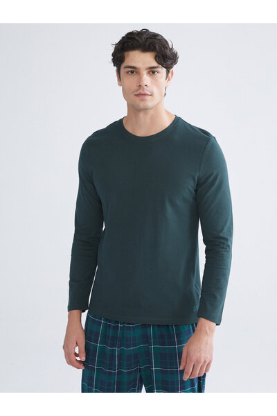 LC Waikiki Bluză de pijama pentru bărbați, cu guler rotund și mânecă lungă