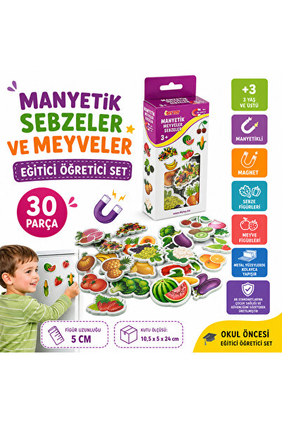Shoplandu Eğitici Öğretici Manyetik Sebzeler Meyveler Seti Magnet Mıknatıslı ...