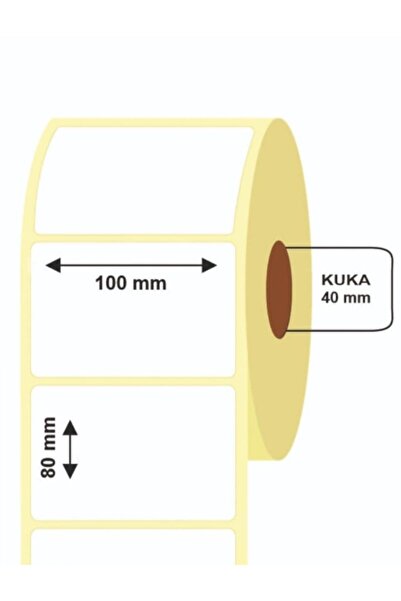 LABEL WORLD Boş Yapışkanlı Barkod Etiket Termal Etiket 80mm X 100mm