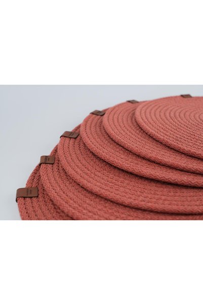 Fabrix Home 6-Piece Cotton Knitted Supla Set Tile 32 cm Round American Serving Set