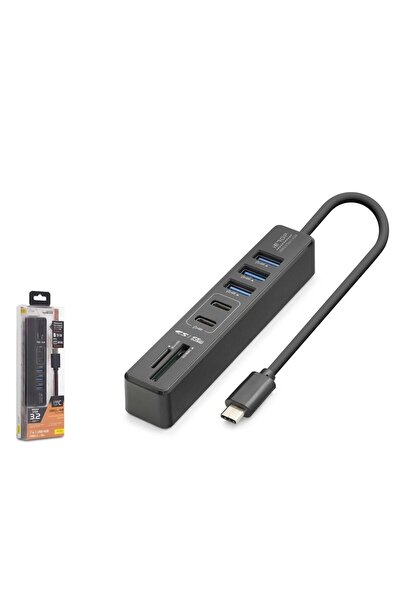 NODAR Hadron Hdx7061 Ietop Type-C Hub 5Gbps 2X Usb-C 3.2+3X Usb-A 3.2+Sd+Micr...