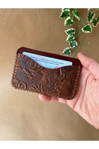 ALESTA LEATHER (ΓΡΑΜΜΑΤΑ ΟΝΟΜΑΤΕΠΩΝΥΜΙΩΝ) Θήκη Καρτών Δύο Θέσεων - Χειροποίητ...