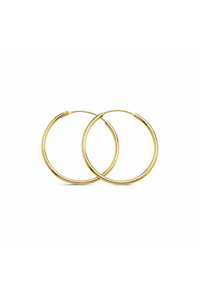 LA MİA FELİCİTA 925 Ayar Yaldızlı 30mm Halka Küpe