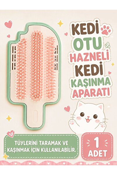HAYHAYPETSHOP Kedi Otu Hazneli Kedi Kaşıma Aparatı Dondurma Model Duvara Mont...