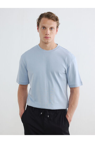 LC Waikiki Nevavm Relaxed Fit Oval Collar Men's T-Shirt with a Difference