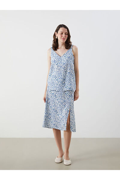 LC Waikiki Timeless Clothing & Timeless Choices Floral A-Line Skirt with Draw...