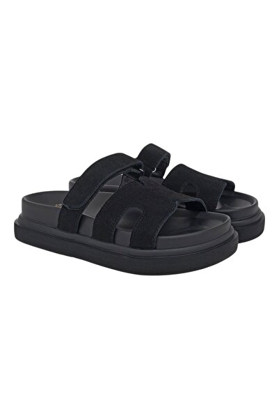 Exe Shoes Γυναικεία Παντόφλας FLATFORMS 03R-340 Μαύρο Καστόρι U403R3402004