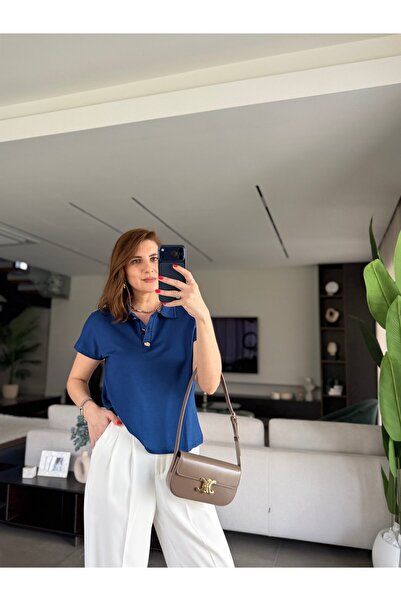 La Perla Boutique gold düğmeli polo yaka T-shirt