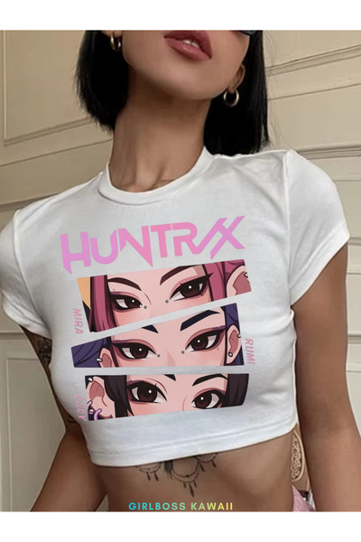 Girlboss Kawaii K-pop Rumi Mira Zoey Demon Hunters Huntrix crop t-shirt