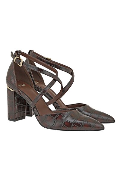 Exe Shoes Γυναικείες Γόβες 700-288 Καφέ Κροκό Ματ V170028842R9