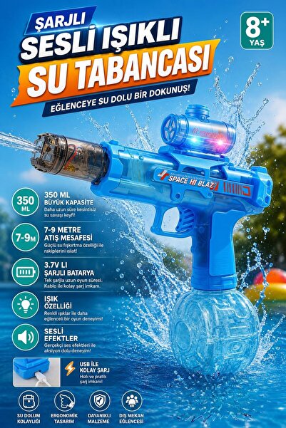 Karsan Oyuncak Şarjlı Sesli Işıklı Su Tabancası 7-9M