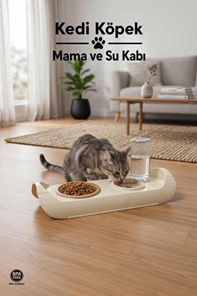 LE PARİS Kedi Köpek Mama ve Su Kabı | Otomatik Suluk 500 ml | Standlı Mama Ka...