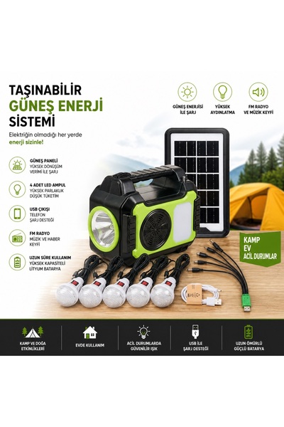 Tastech GD-8072 Bluetooth Hoparlör Solar Güneş Enerjili Kamp Lambası Sd Kart ...