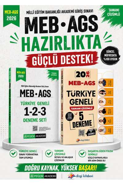 Pegem Akademi Yayıncılık Pegem 2026 MEB AGS Türkiye Geneli 1-2-3 (3'lü Deneme...