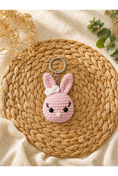 : 🐰 El Yapımı Amigurumi Tavşan Pembe Anahtarlık