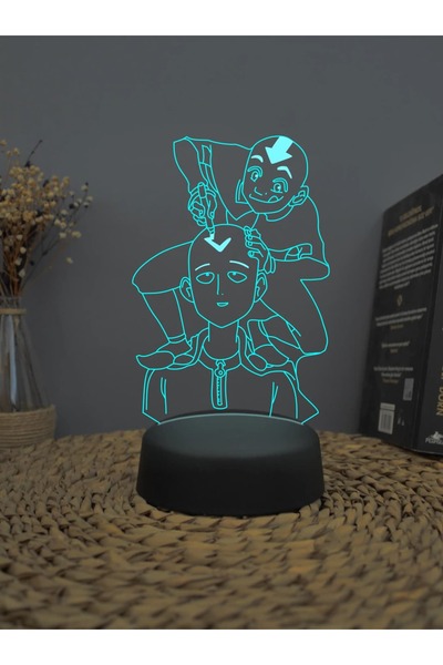 Yubi Design Aang Ve Saitama - Anime Dekoratif Pilli Hediye Lamba