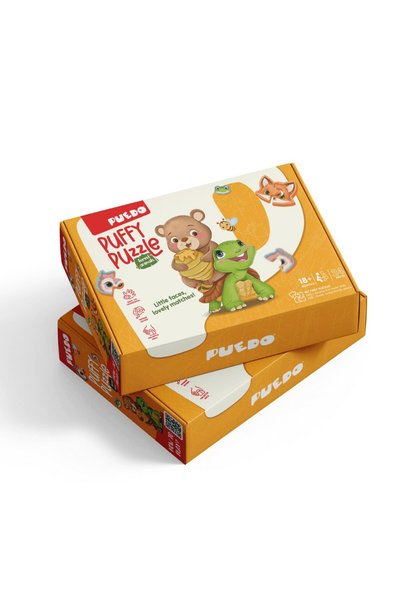 TOYFEST Puedo Puffy Puzzle Forest Animals 24 Pieces 18+ Months 12mm Thick Educational Children's Puzzle