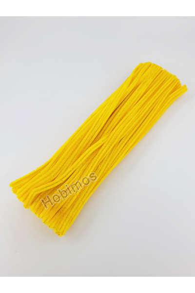Hobimos 20 Adet Sarı Şönil 30cm, Tüylü Peluş Kadife Tel, Oyuncak, El İşi, Çiç...