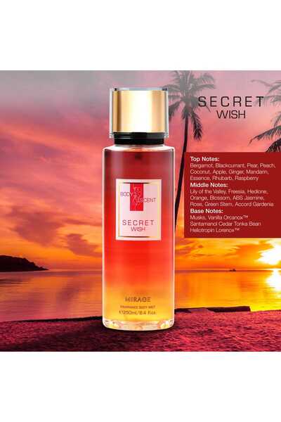 Body Scent Mirage Fragrance Body Mist for Women, Secret Wish, 250 ml